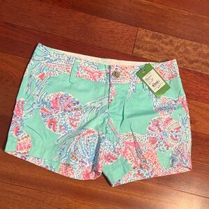 Lilly Pulitzer Turquoise and Pink Sea Life Shorts NWT
